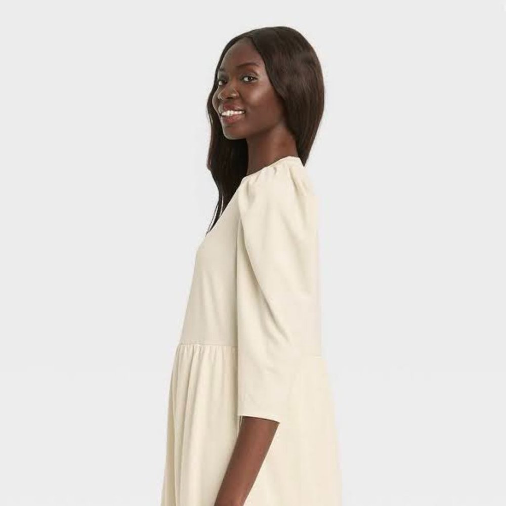 Who What Wear Ivory Midi dress- size small- worn once
